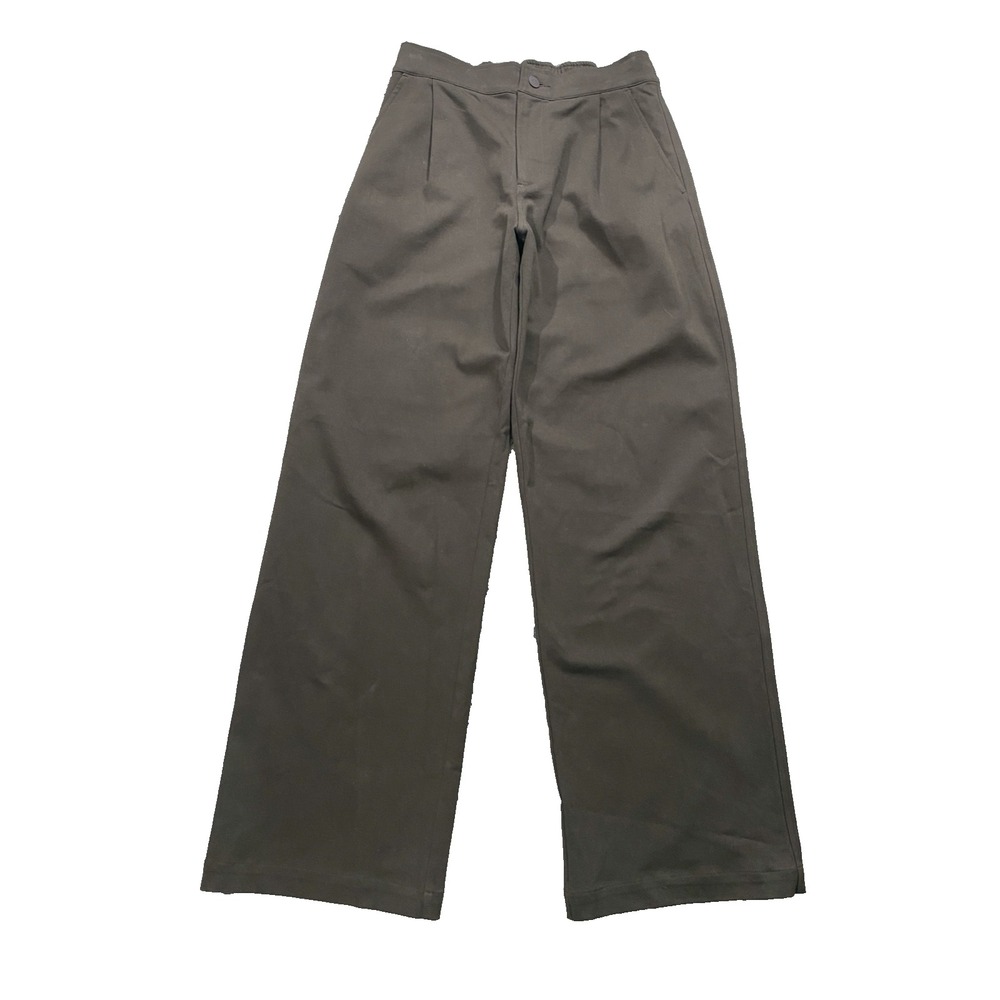 Alo Yoga High Waist Road Trip Trouser Pants Espresso Wide Leg Size S